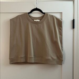 Anthropologie Beige Ribbed Knit Top